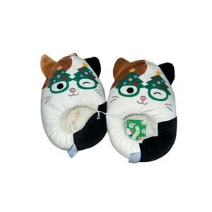 Squishmallows Holiday Christmas PLUSH Slippers Cam The Cat Size 2/3 youth